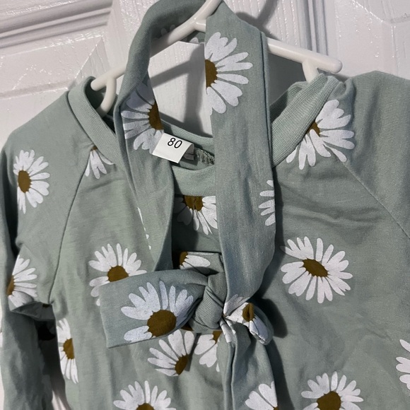 Boho baby 3 piece outfit bundle floral set unbranded new without tag 80cm tag - Picture 2 of 4